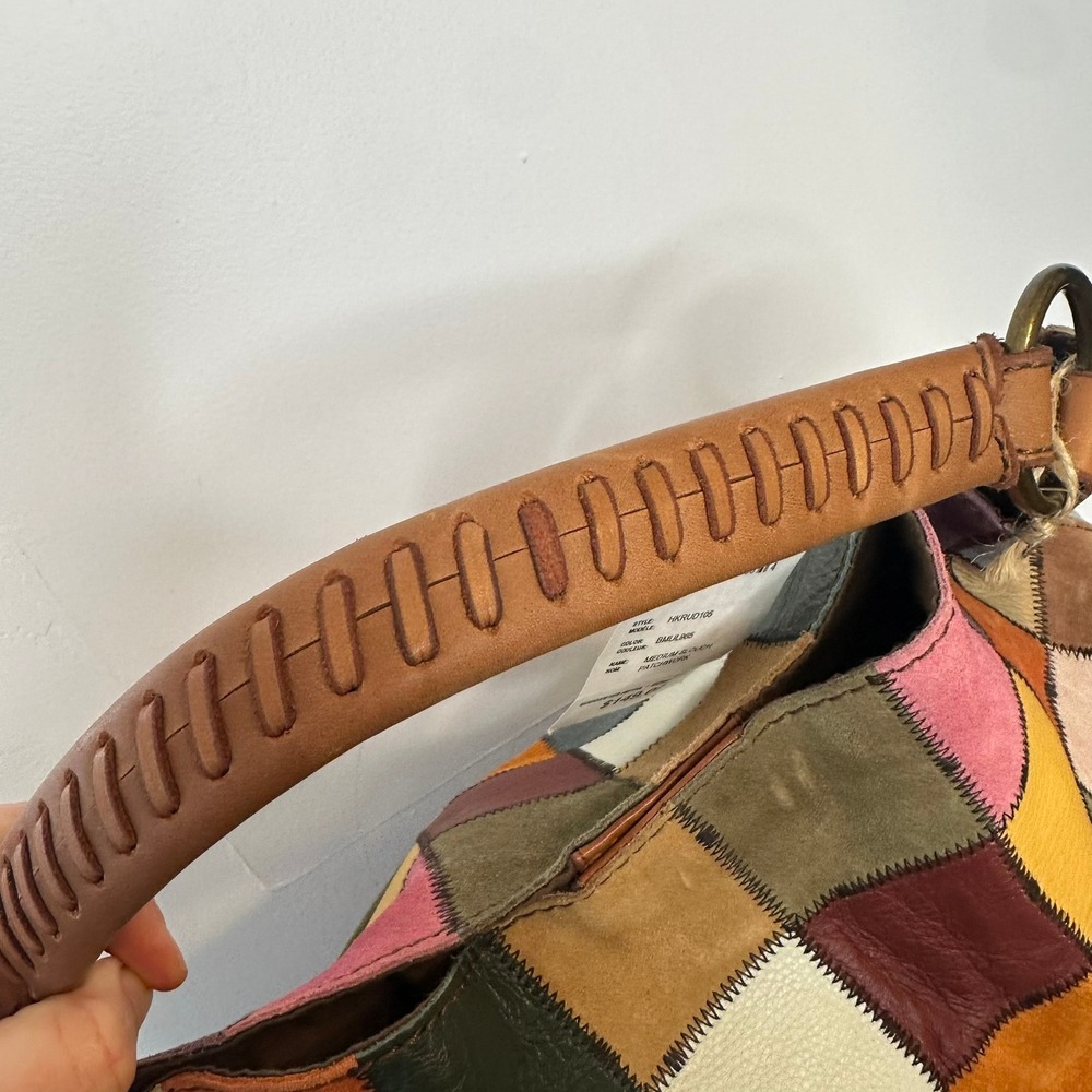 Lucky Brand Medium Slouch Patchwork Leather Suede… - image 8